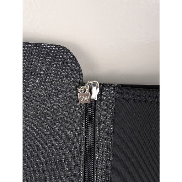 Stuart Weitzman 5050 Shimmer Riding Boots Black Metallic 4 US - Picture 5 of 13